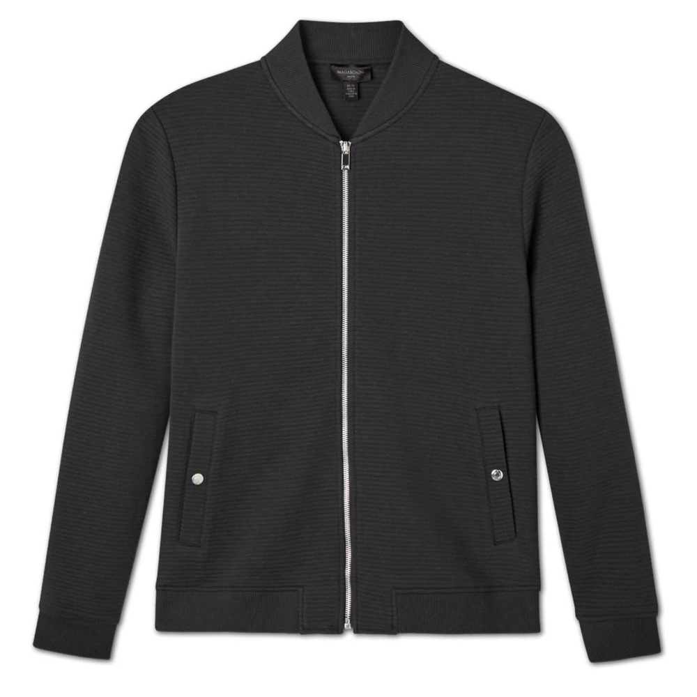 MAGASCHONI Man Black Zip up‎ lightweight Jacket Size Large w/pockets NWT